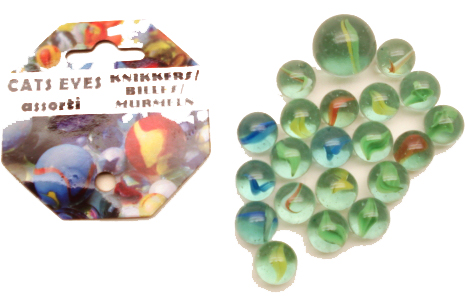 20+1 Cats Eyes knikkers (China) 4990