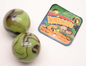 2 Kinkajou knikkers 50mm 4087