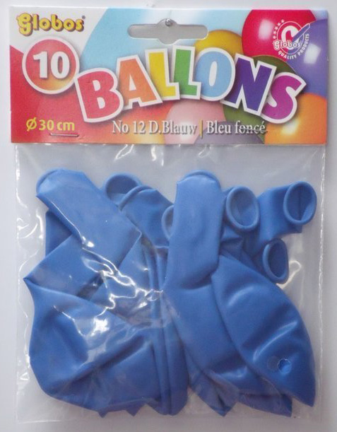 10 Blauwe ballonnen in zak