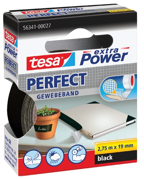 Tesa Klussentape 2.75m X19mm Zwart
