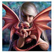 Diamond paint.Drakenvrouw red DL4040/101