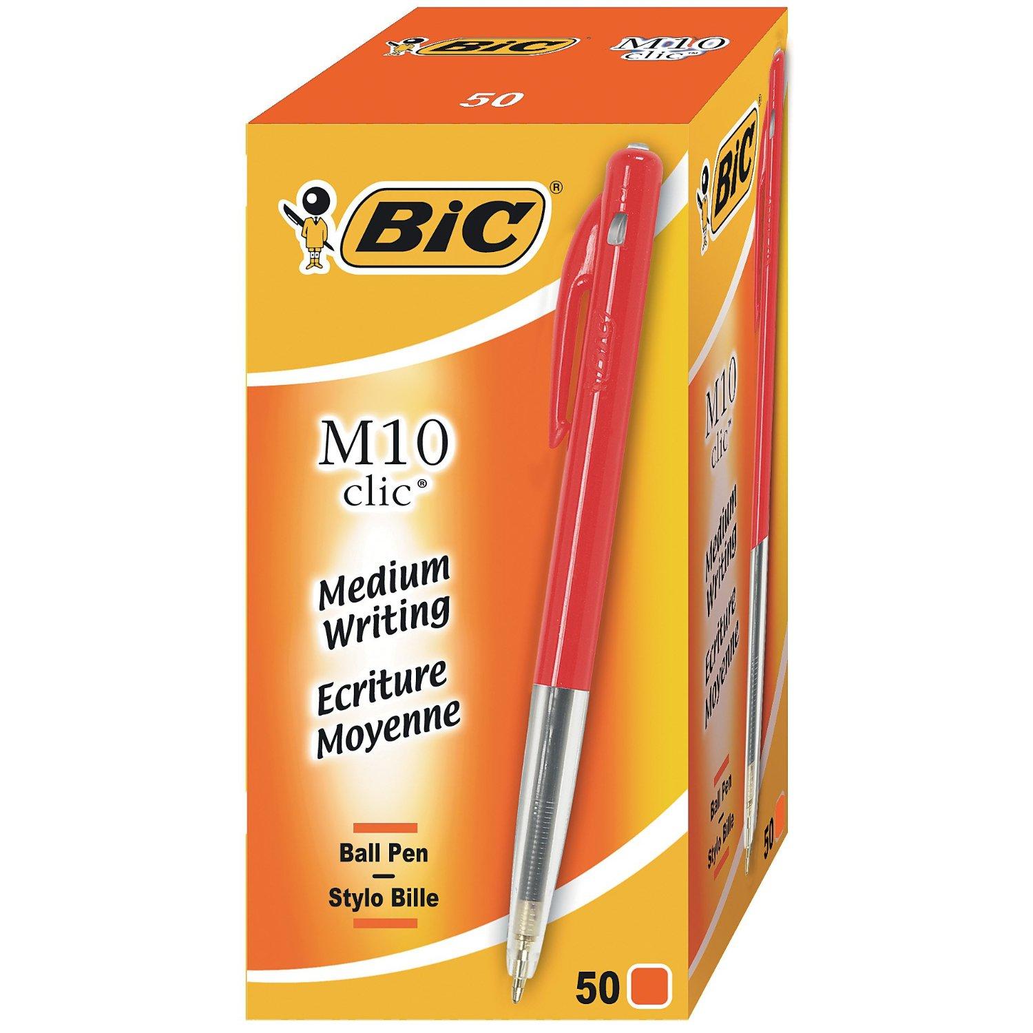 50 Bic M10 pen in doos rood