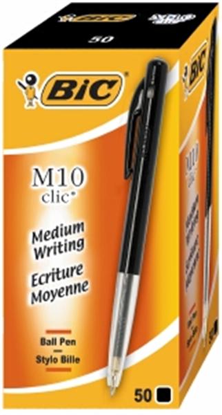 50 Bic M10 pen in doos zwart