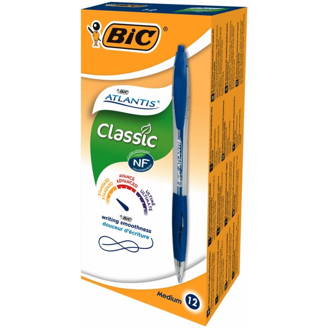 12 Bic Atlantis Classic blauw schrijvend