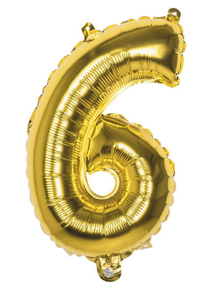 Folieballon 6 goud 22006