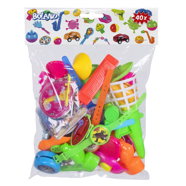 Feestzak assortiment van 40 speelgoed