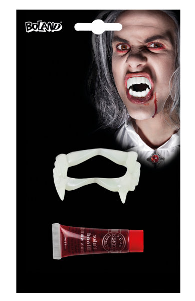 Set vampiertanden en nepbloed 45162