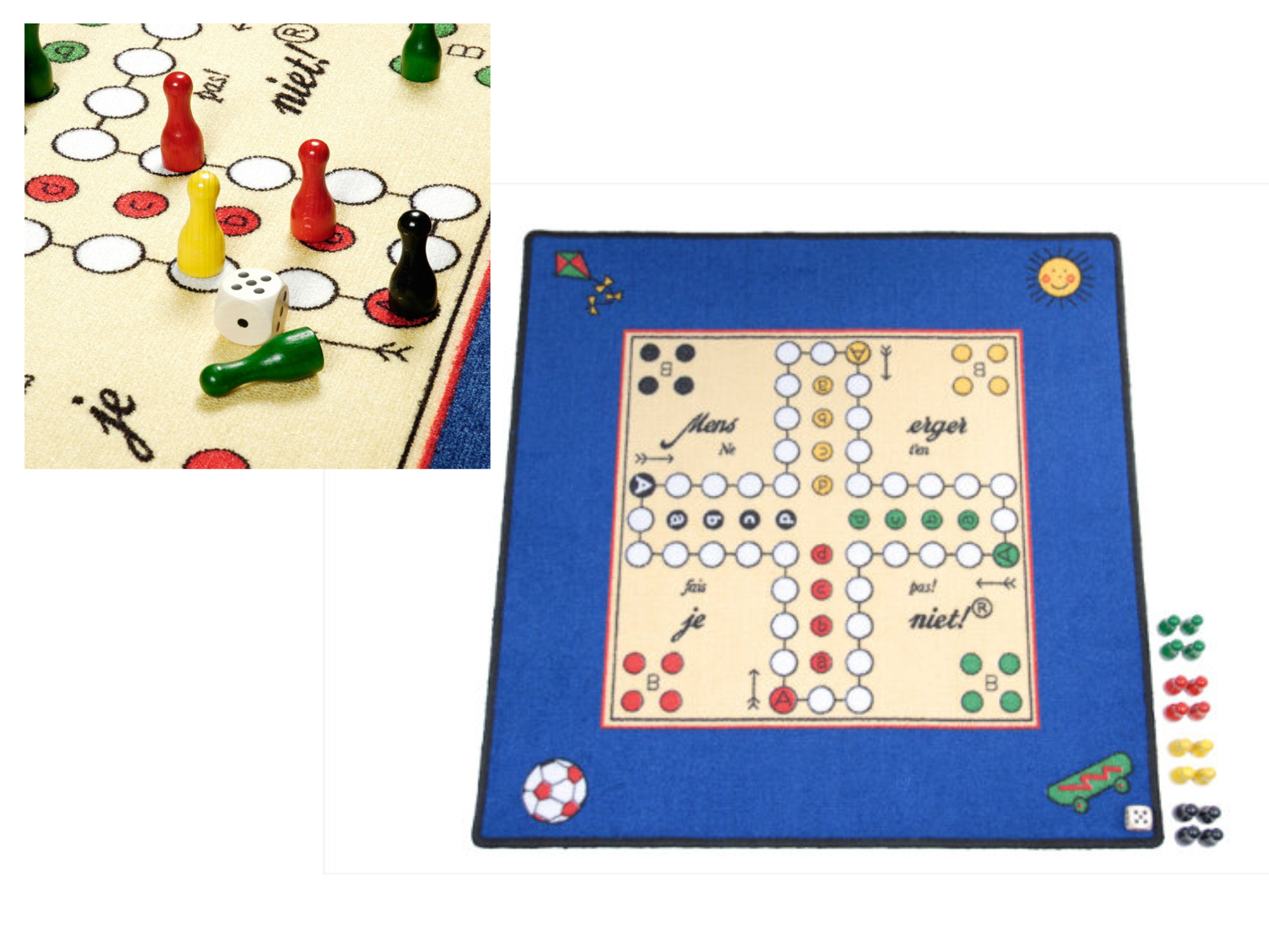 Speelkleed Mens erger je niet 92x92 cm