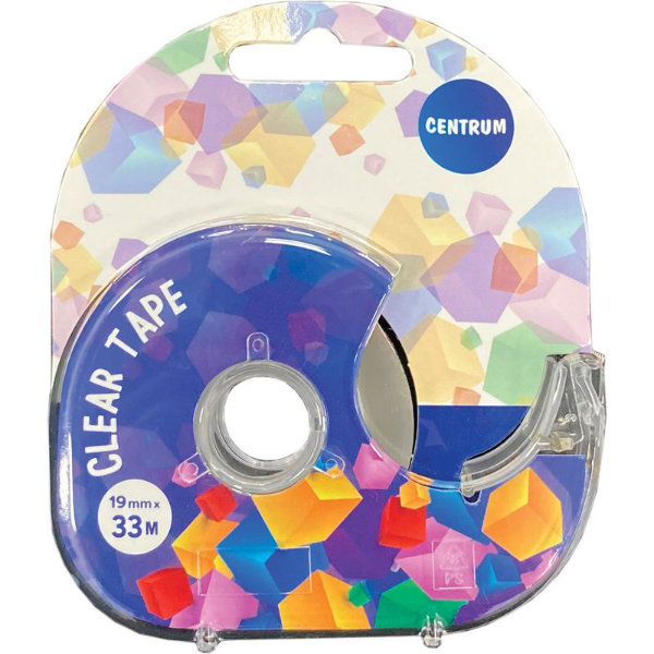 Cleartape 19mm*33m in houder 80148