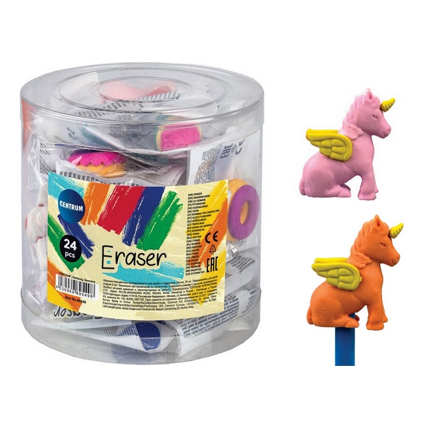 24 Gum en potloodtop Unicorn 89553