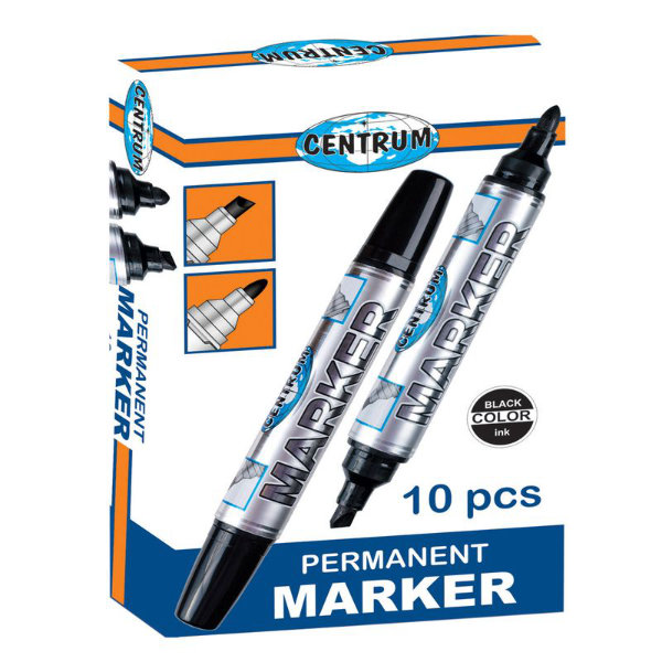 10 permanent marker zwart 2-zijdig 84120
