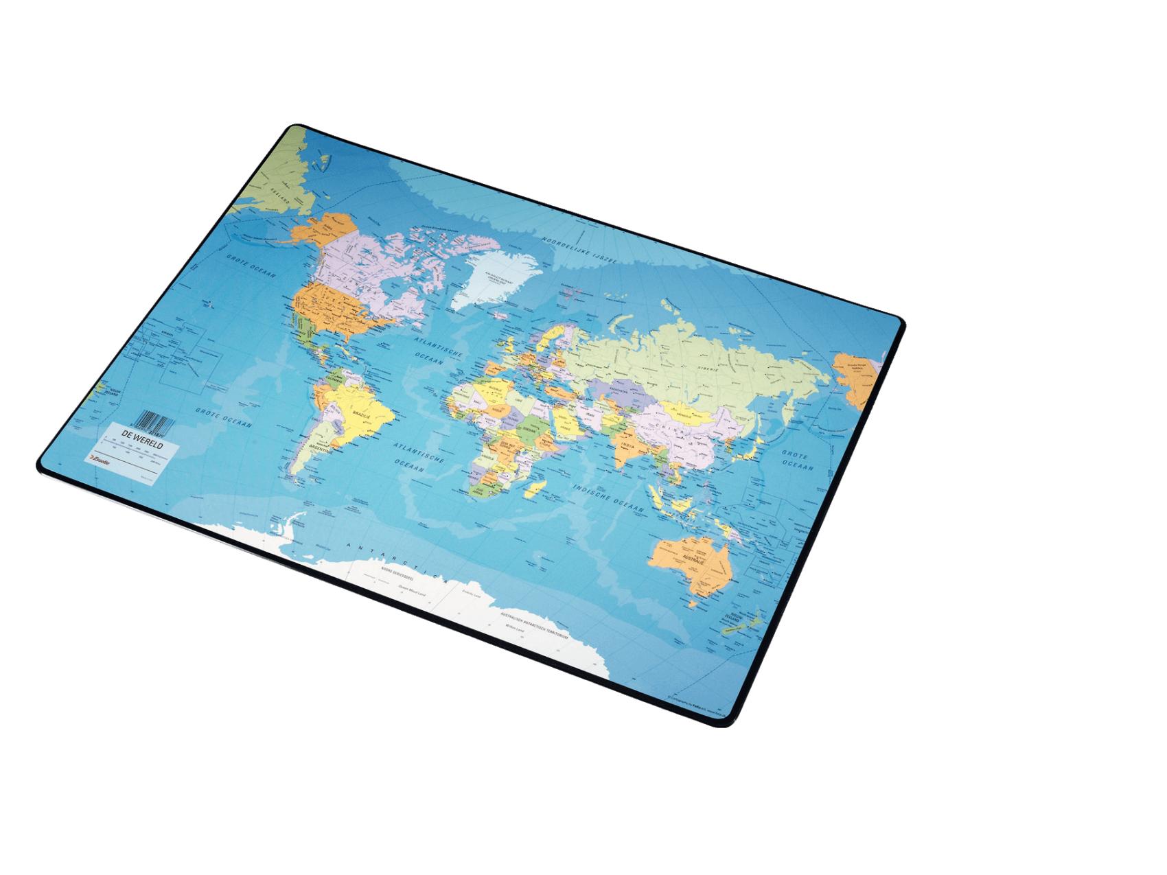 Bureau onderlegger wereldkaart 40x53cm E