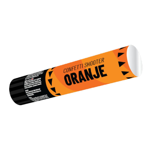 Confetti shooter oranje 20cm