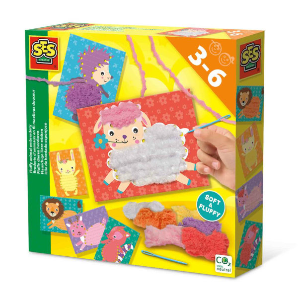 SES fluffy dieren borduren 14043