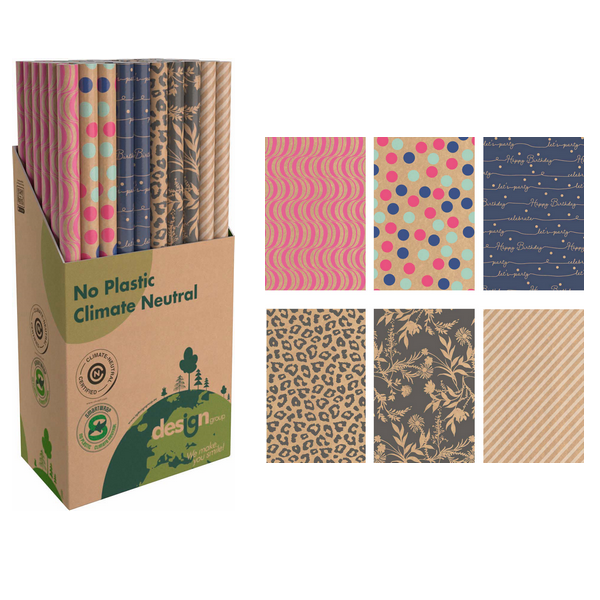 Rol kadopap. Kraft met print70x200 19247