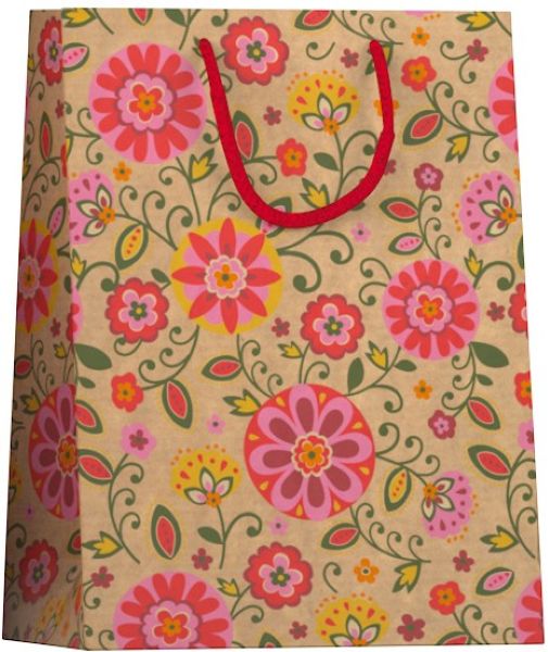 Papieren cadeau tas M Bright Kraft