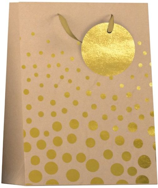 Papieren cadeau tas M Kraft hot stamp