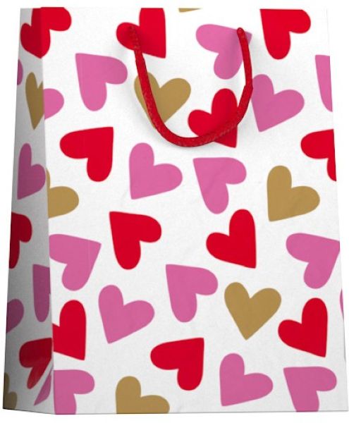 Papieren cadeau tas M Hearts