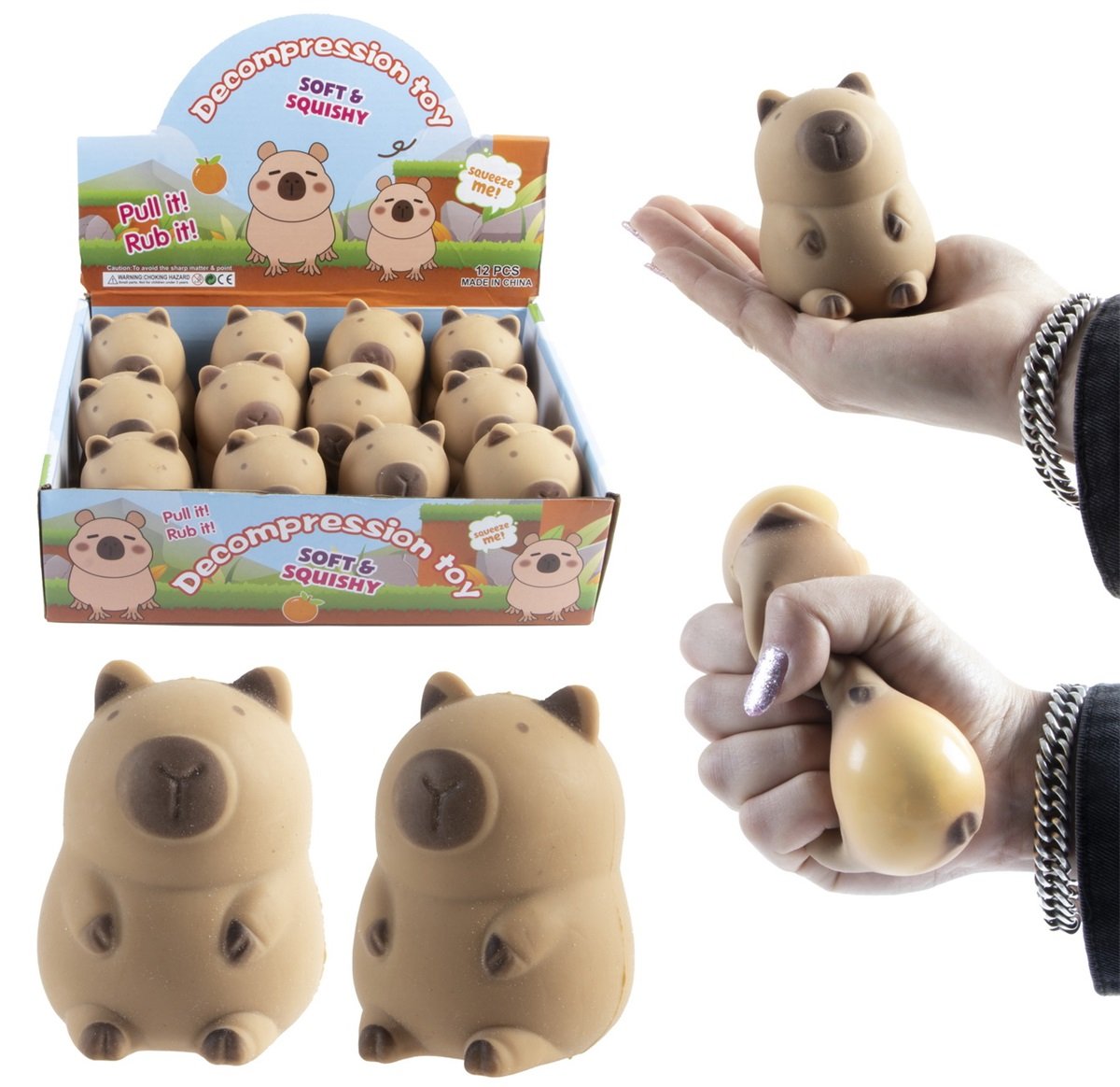 12 Squeeze capybara in display 8cm. 4688