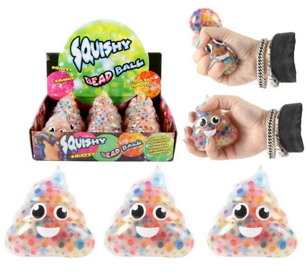 12 Squeeze poo met colorful beads 9589
