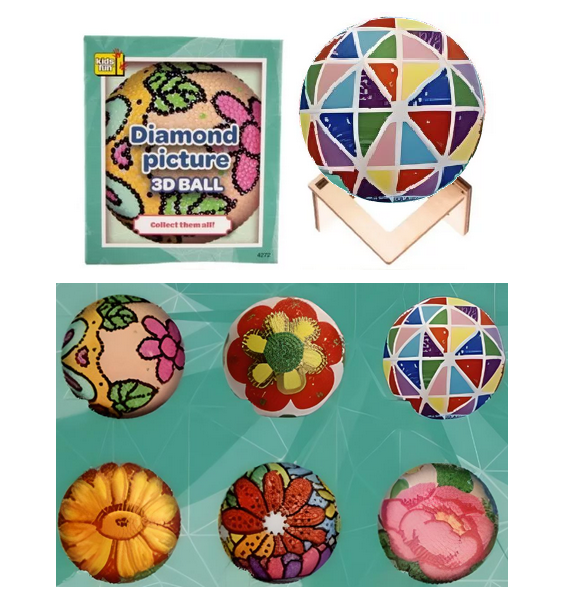 Diam.paint.3D Bal 10 cm, 6 ass. 4272