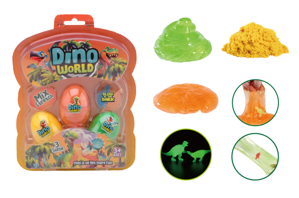 3 dino world slijm eieren 24604