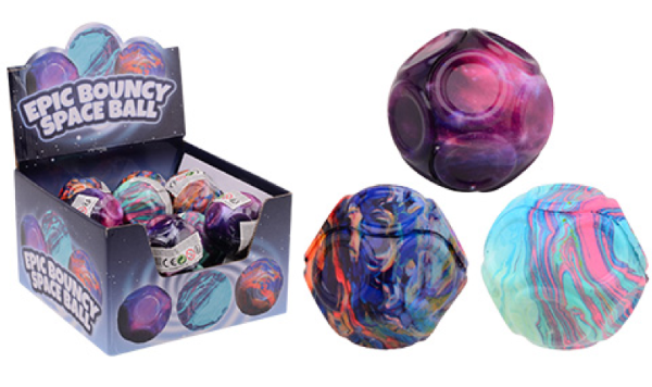 18 stuiter bal in displ 6 cm 3 ass 24562