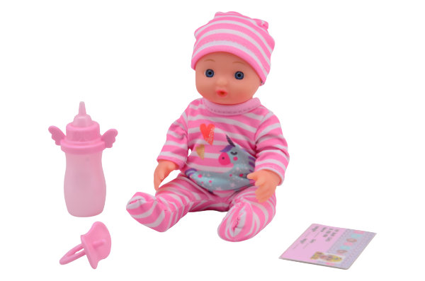 Baby Rose drink en plaspop 17 cm. 27709