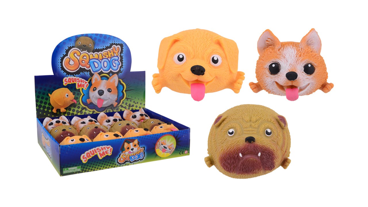 12 Squishy Dog 10cm in display 24354