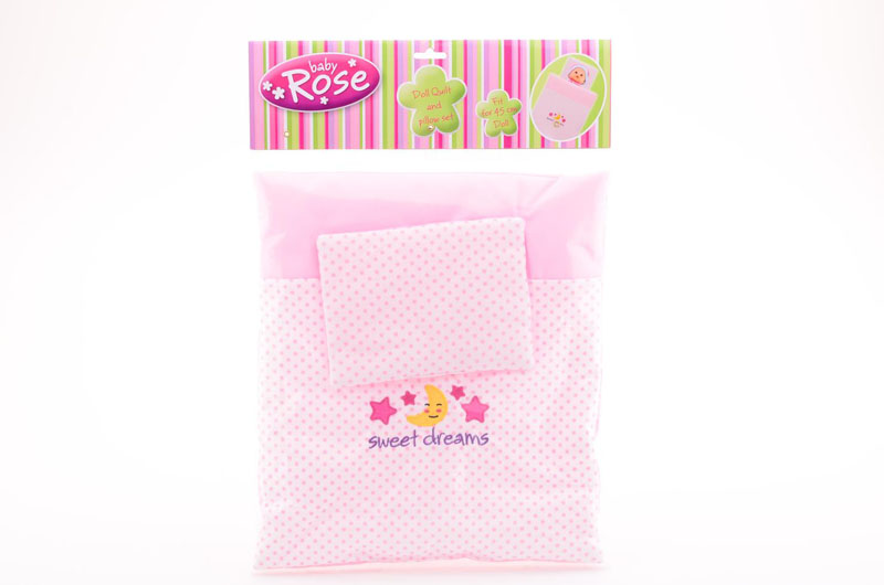 Baby rose deken en kussenset 27537