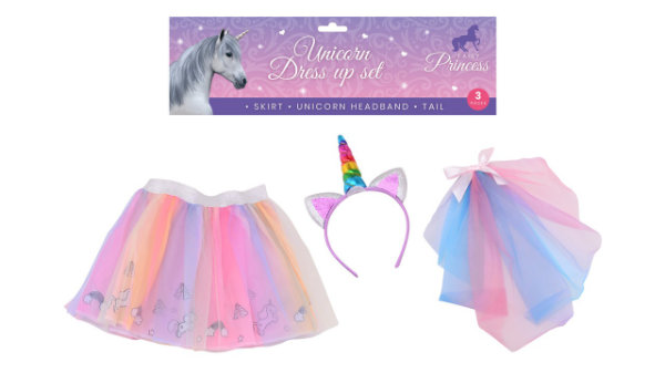 Eenhoorn verkleed set 3 dlg. 27677