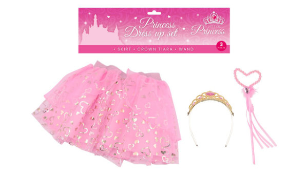 Prinses verkleed set 3 dlg. 27678