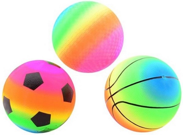 Regenboog bal maat 5 3 ass. 29572