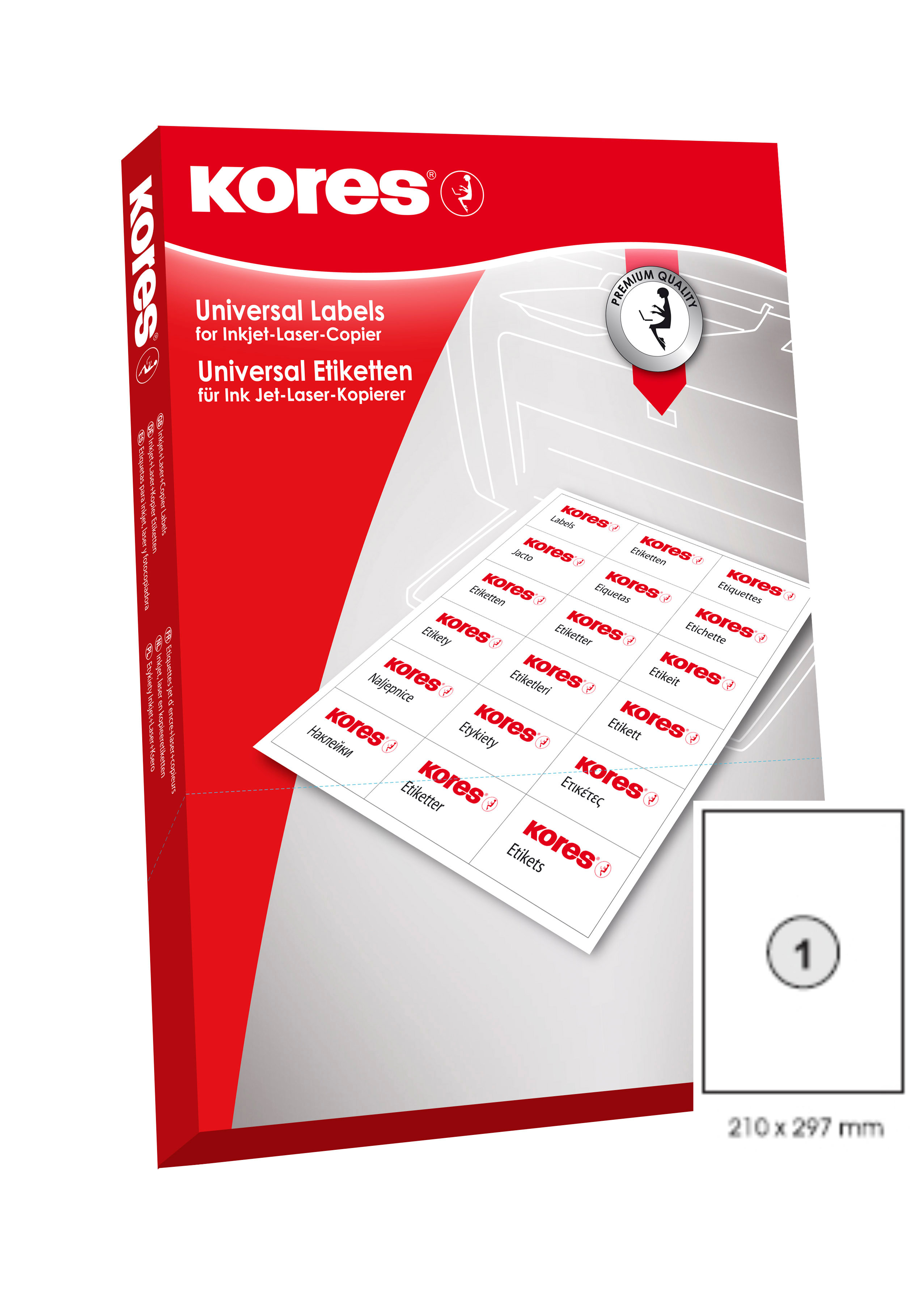 100 vel etiketten A4 wit 210x297 L210297