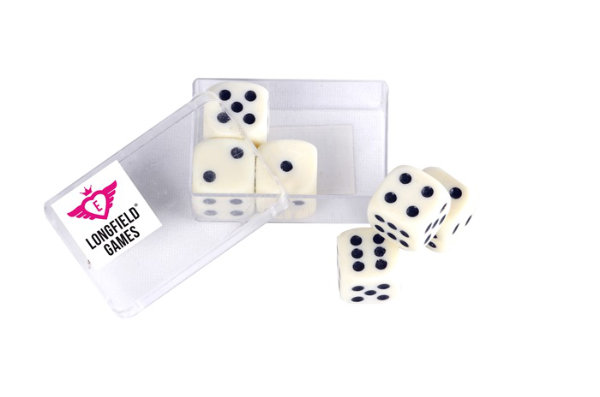 6 Dobbelstenen 16mm in doos 300260