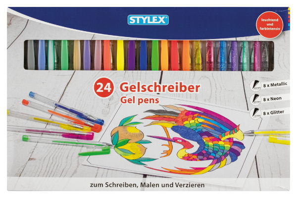 24 gelpennen ass. in geschenkverp. 43834