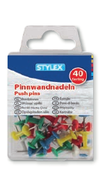 40 Prikbord pennen gekleurd 24481