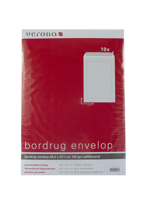 10 bordrug envelop wit 262x371mm 1123