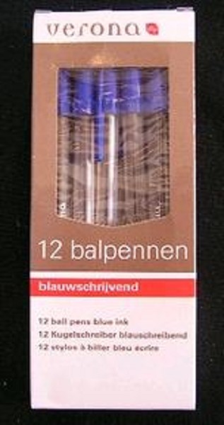 12 ballpen blauwschrijvend Verona 1252