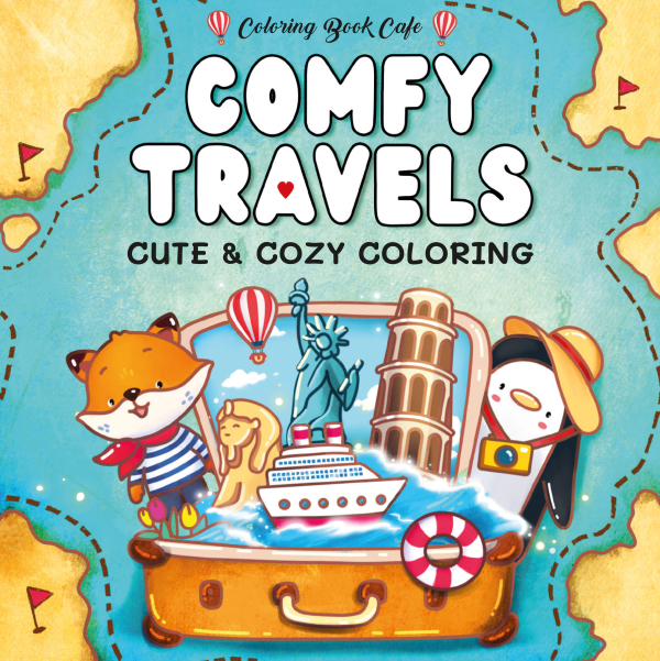 Comfy travels Cute & Cozy colouring