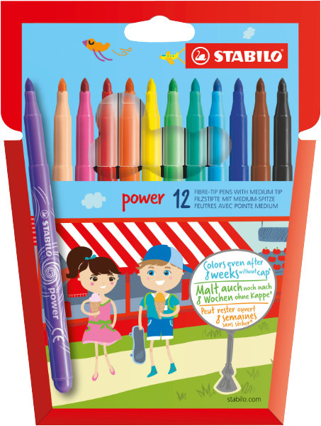 12 stabilo power viltstift in etui280/12