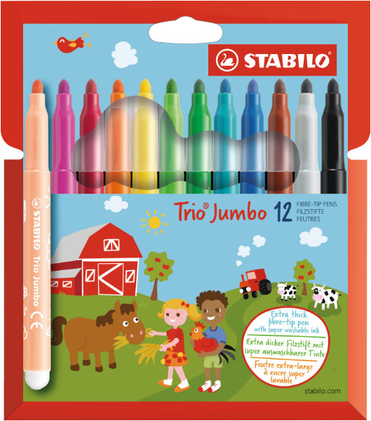 12 stabilo trio jumboXXL viltstift380/12