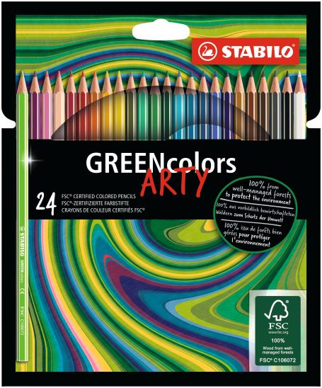 24 Stabilo ARTY greencolors kleurpotlood
