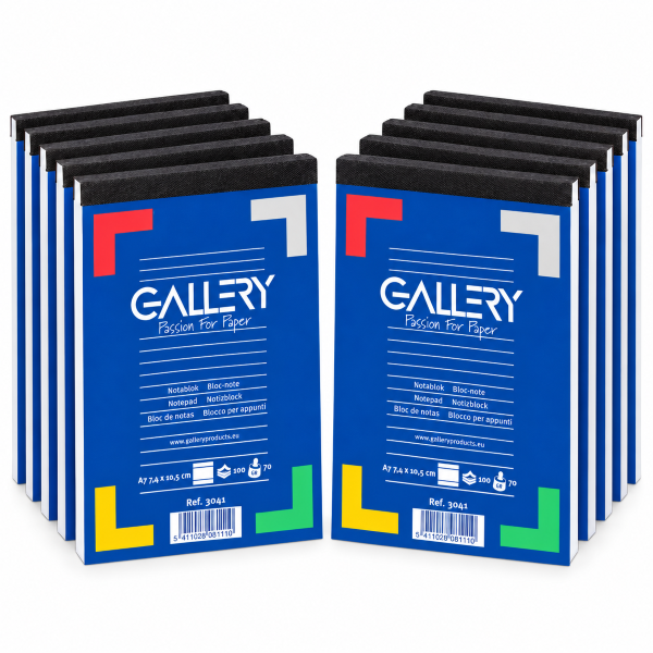10 Notitieblokken Gallery A7 100 vel