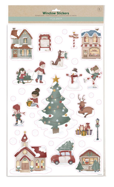 Kerst maxi raamstickers Little D. 121034