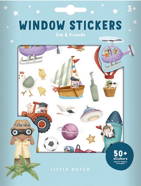 Little dutch raamstickers jim en friends