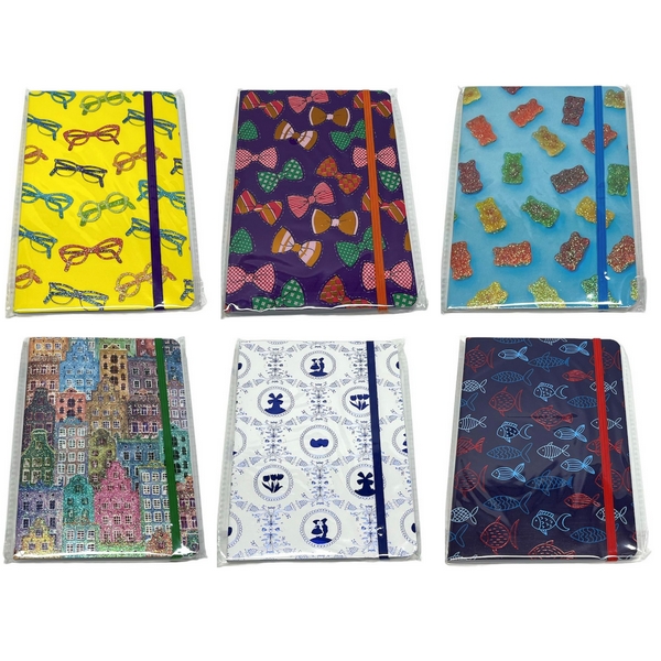 Notitieboek met elastiek 6 ass.NB004