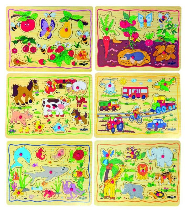 Woody inzet puzzel 6 assorti 90252