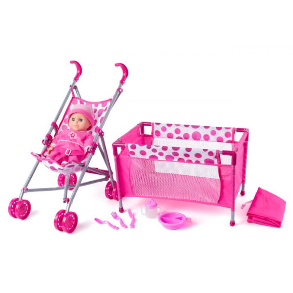 Poppenbed, buggy, pop met acc. 91857