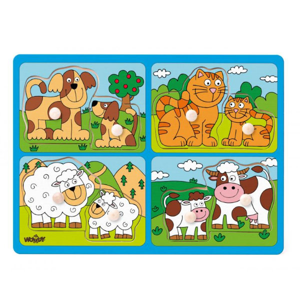 Woody 4 in 1 knop puzzel boerderij 91913